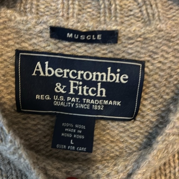 Vintage Abercrombie & Fitch Isle Nordic Crewneck muscle Sweater size large EUC - Picture 2 of 9